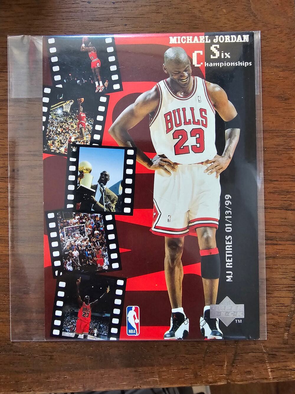 Michael Jordan 1999 Upper Deck #B22 - Six Championships - MJ Retires - Jumbo
